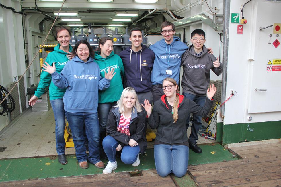 Southampton researchers onboard the James Cook