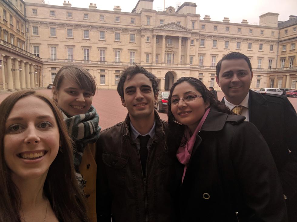 Research students at Buckingham Palace.