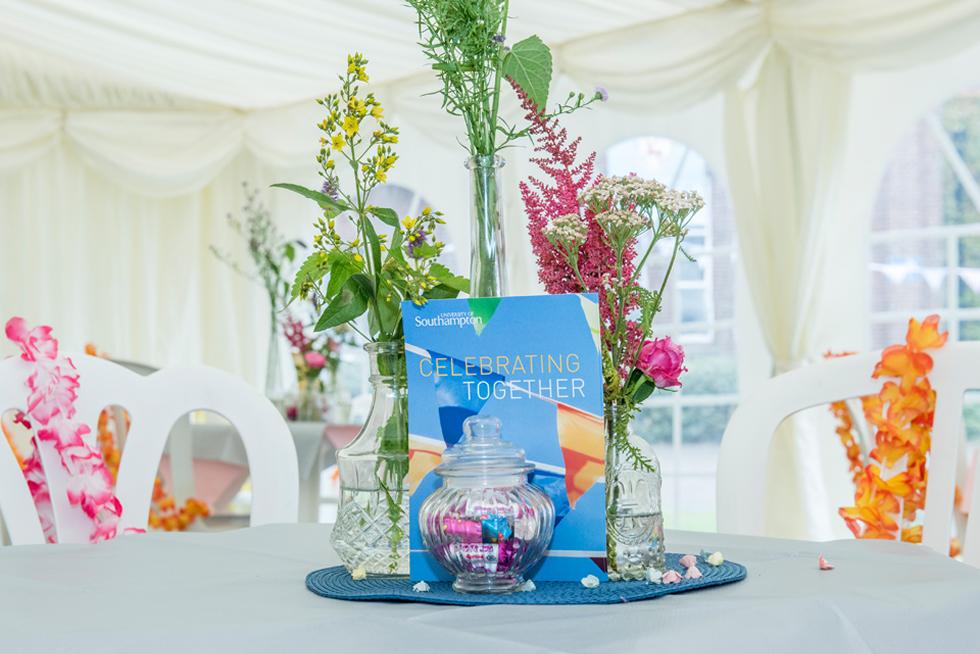 Staff playing Table decorations