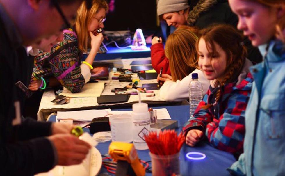 Gold fingerprints at Light Up Poole