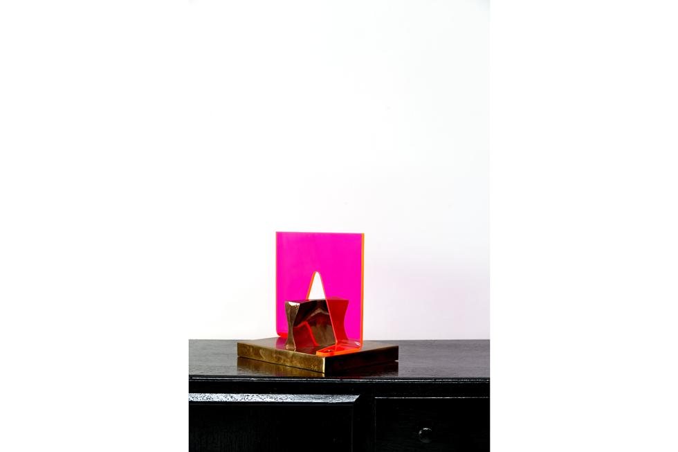 38. Errata 10 x 8 x 10 Brass and Perspex 