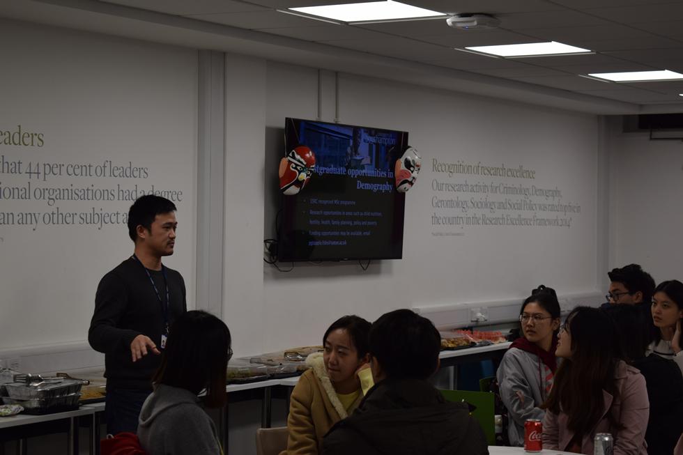 Meng Zhan giving a welcome talk
