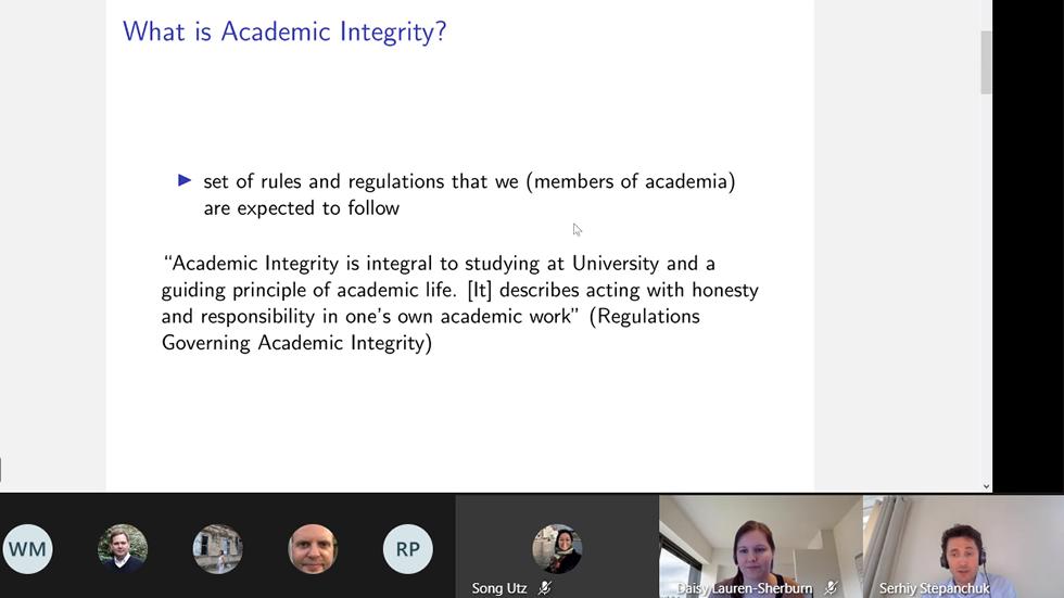Dr Serhiy Stepanchuk giving a talk about Academic Integrity