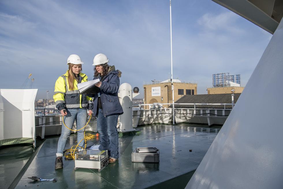 Researchers on the deck