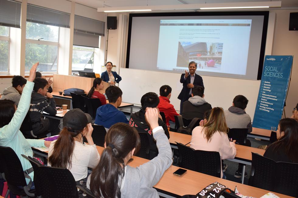 Prof Sabu Padmadas & Song Pan Utz giving talk
