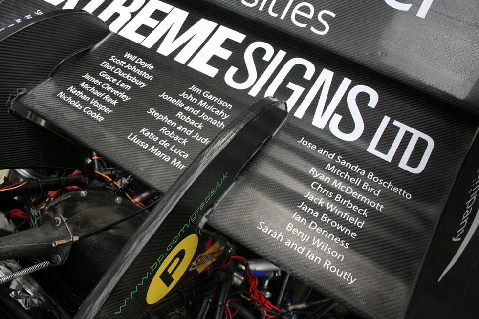 Race car fin