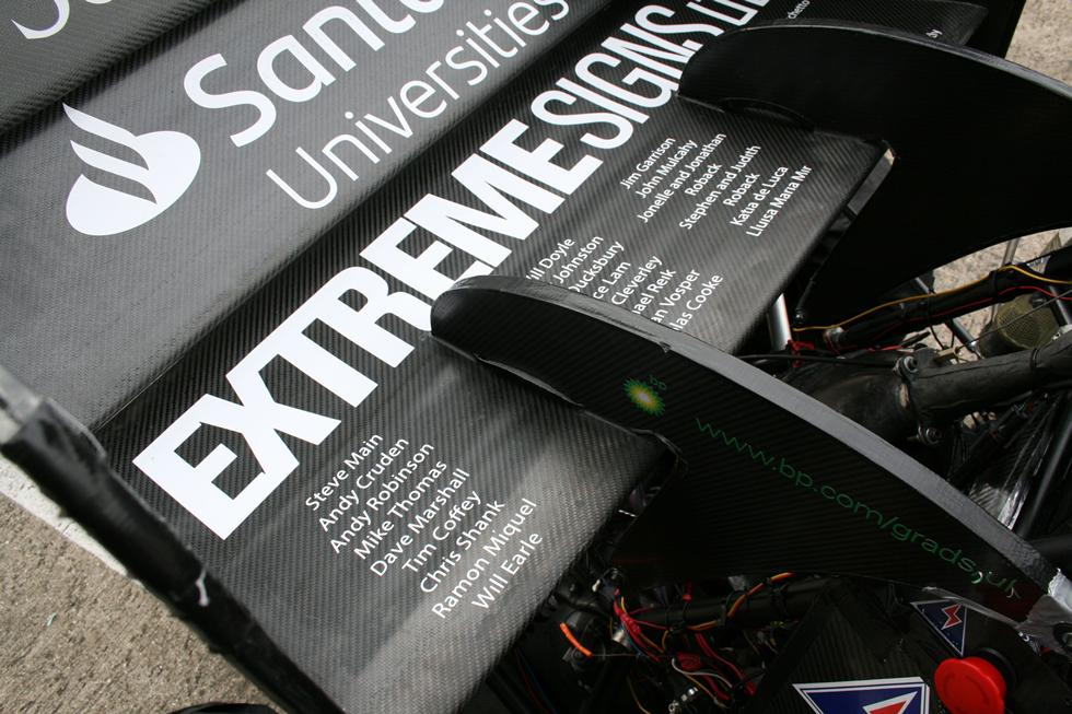 Race car fin