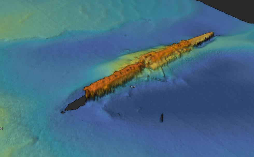 High-resolution survey on U-boat. Credit Tolmount Development