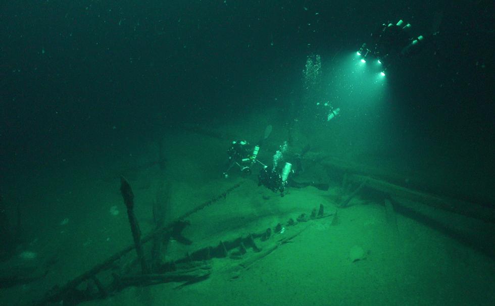 Diving on Byzantine merchant ship.