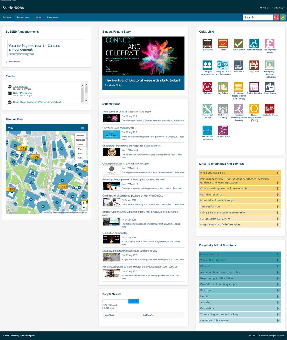 Student homepage