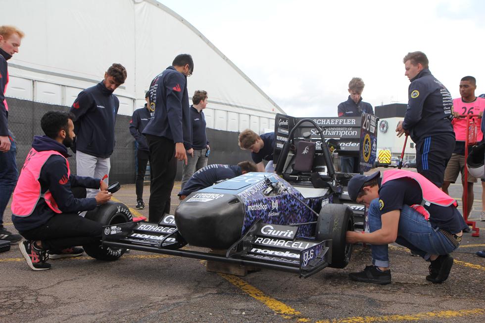 Race car pit stop