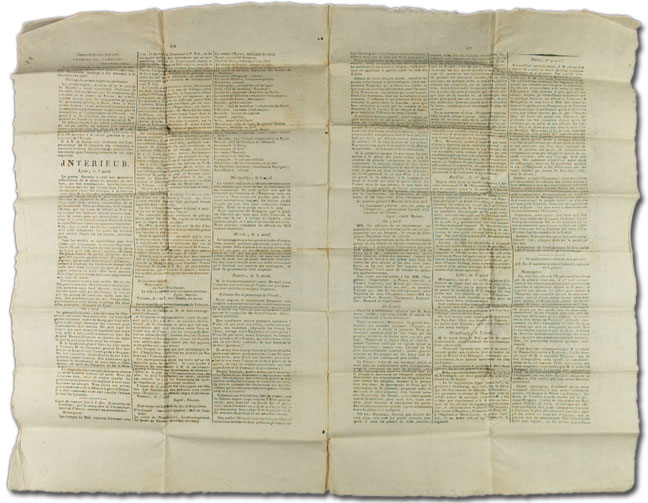 page from French newspaper Le Moniteur Universel