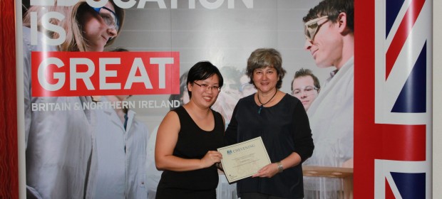 Receiving my Chevening certificate from Vicki Treadell, British High Commissioner to Malaysia