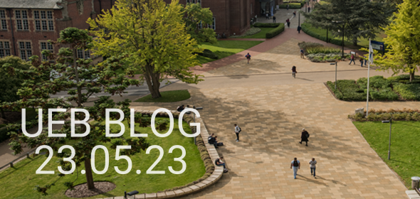 Image of Highfield Campus with text "UEB BLOG 23.05.23"