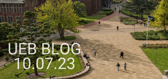 Image of Highfield Campus with text "UEB BLOG 10.07.23"