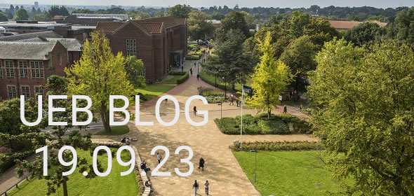 Image of Highfield Campus with text "UEB BLOG 19.09.23"