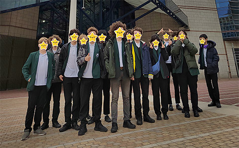 Bohunt pupils in front of ICC