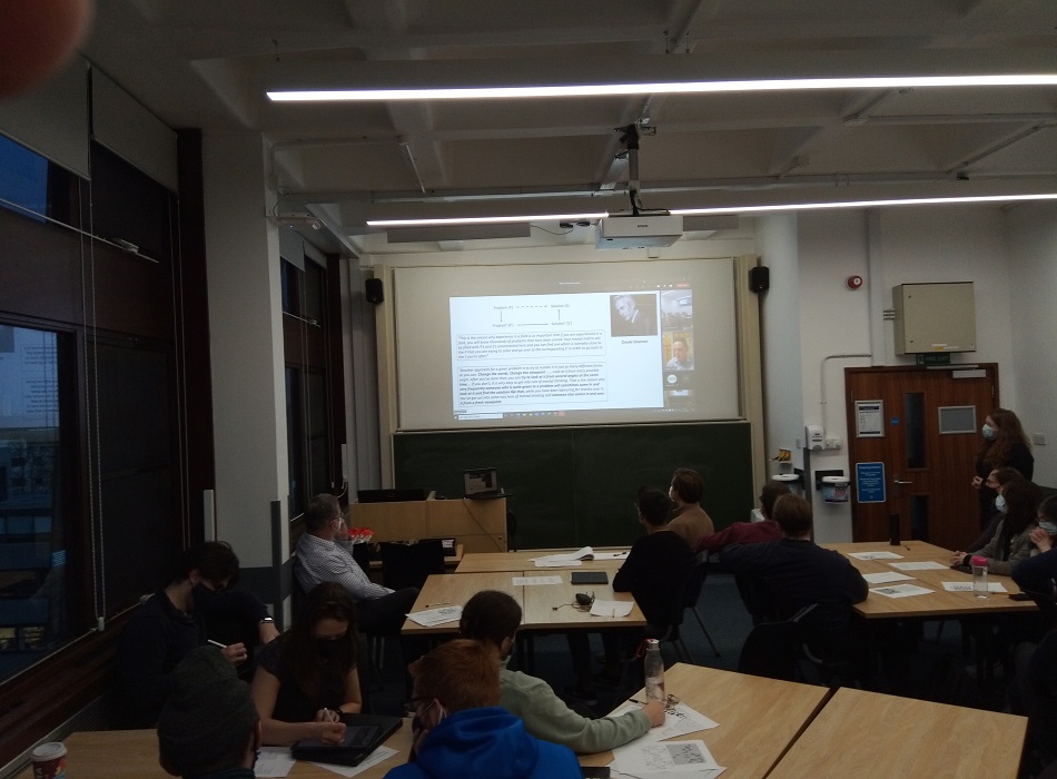 Prof. Geraint Thomas from UCL giving virtual yet interactive talk on interdisciplinary research