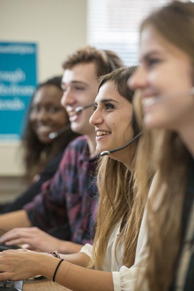 Some of our current fundraisers at work on the phones.