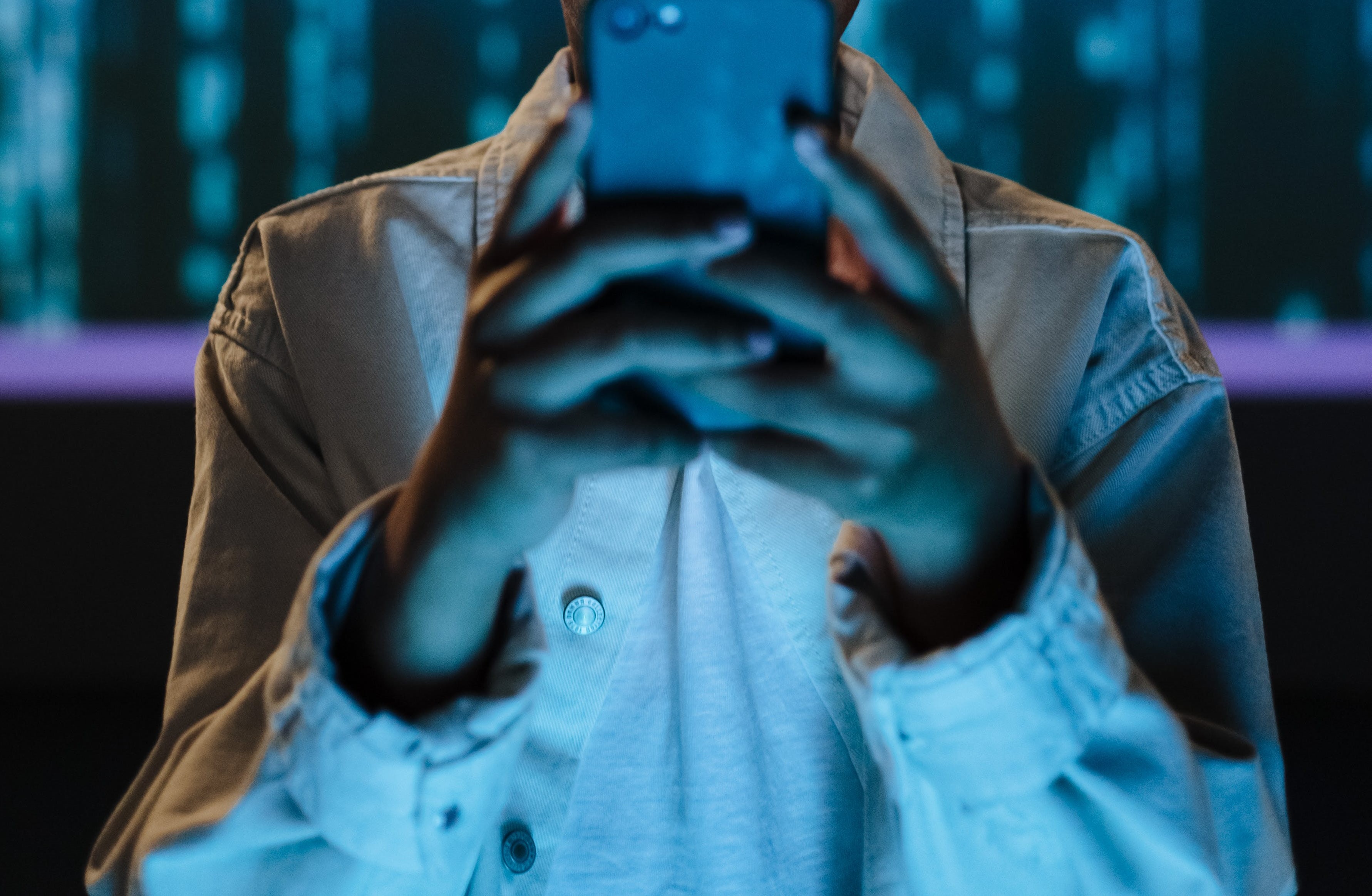 A person using a mobile phone