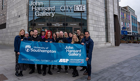 Marathon team outside John Hansard.