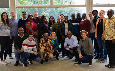 Group of people posing for photo