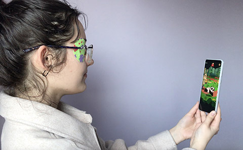 Designer shows the eye patch can control characters.