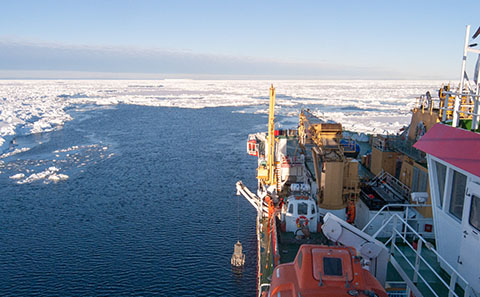 Monitoring equipment in sea ice
