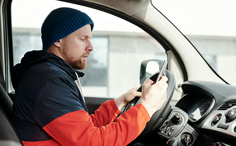 Driver using phone