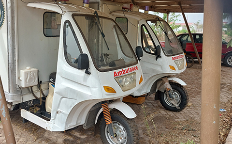 Two ambulance tuk-tuks