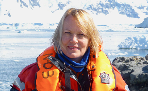 Woman in life jacket