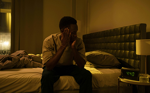 Man awake in at night time