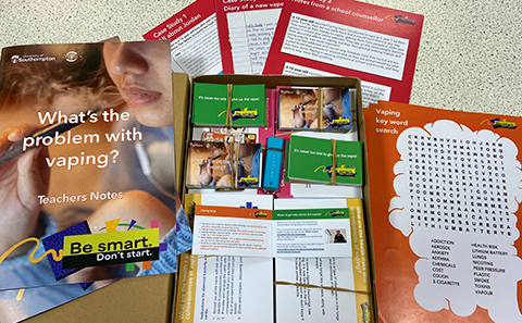 Leaflets and information about vaping