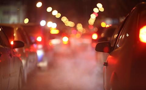 Cars in traffic