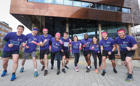 SCTU staff runners in CRUK T-shirts