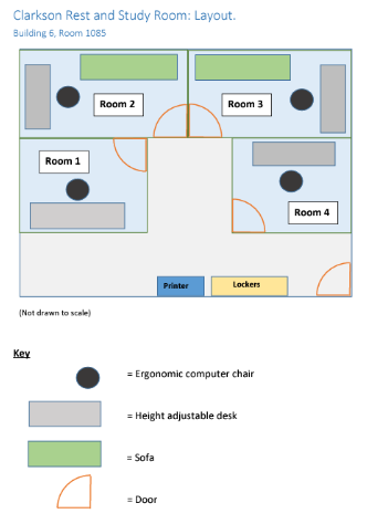 The Clarkson Rest and Study Room layout in high resolution