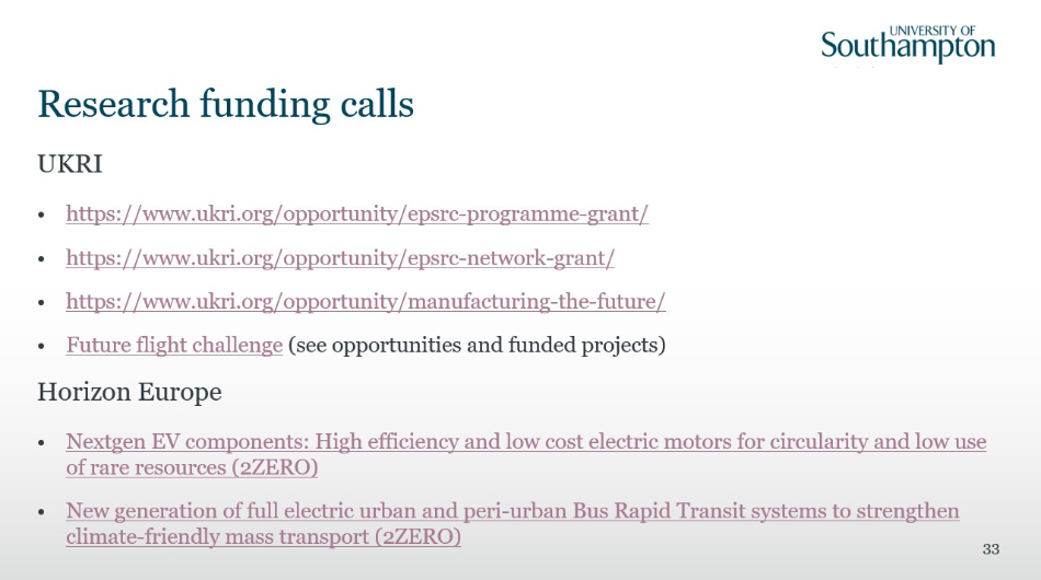 Slide 33 Research funding calls