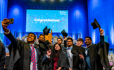 Graduation students taking a picture