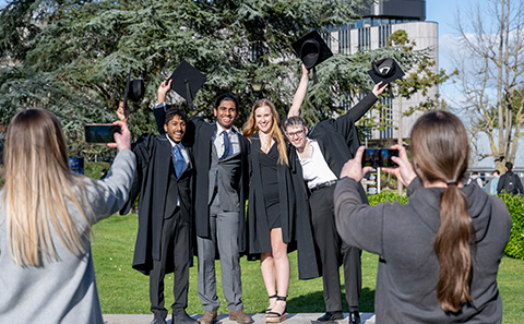 Students being photographed