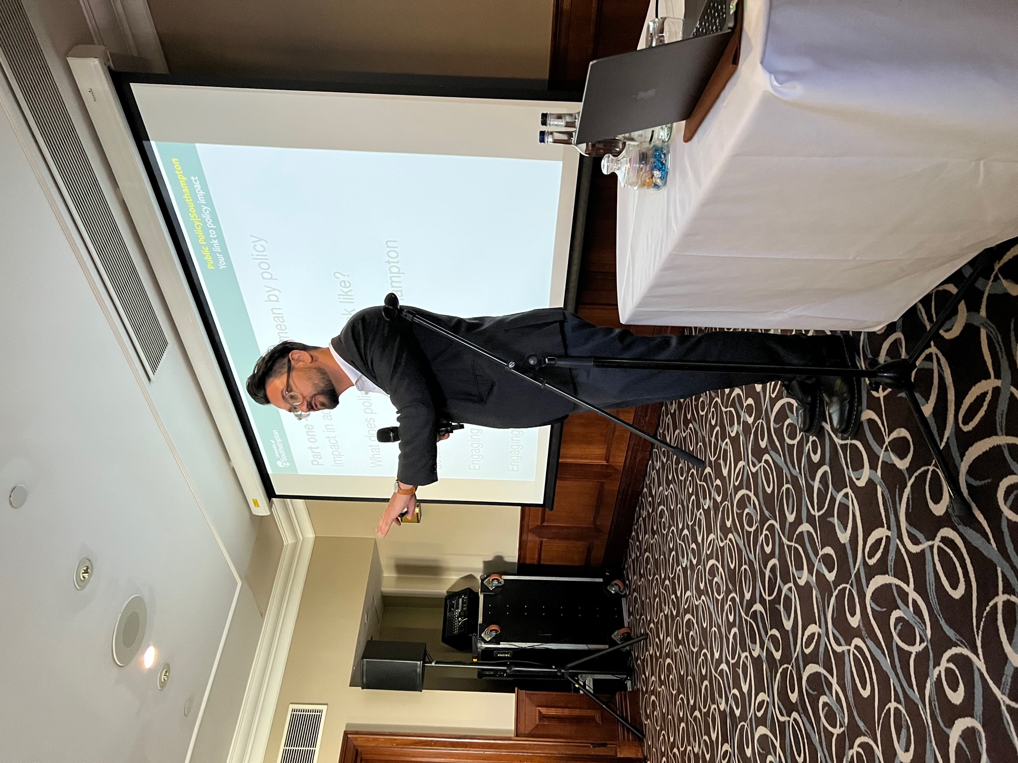 Gareth Giles outlining impact work in Public Policy|Southampton (PPS)