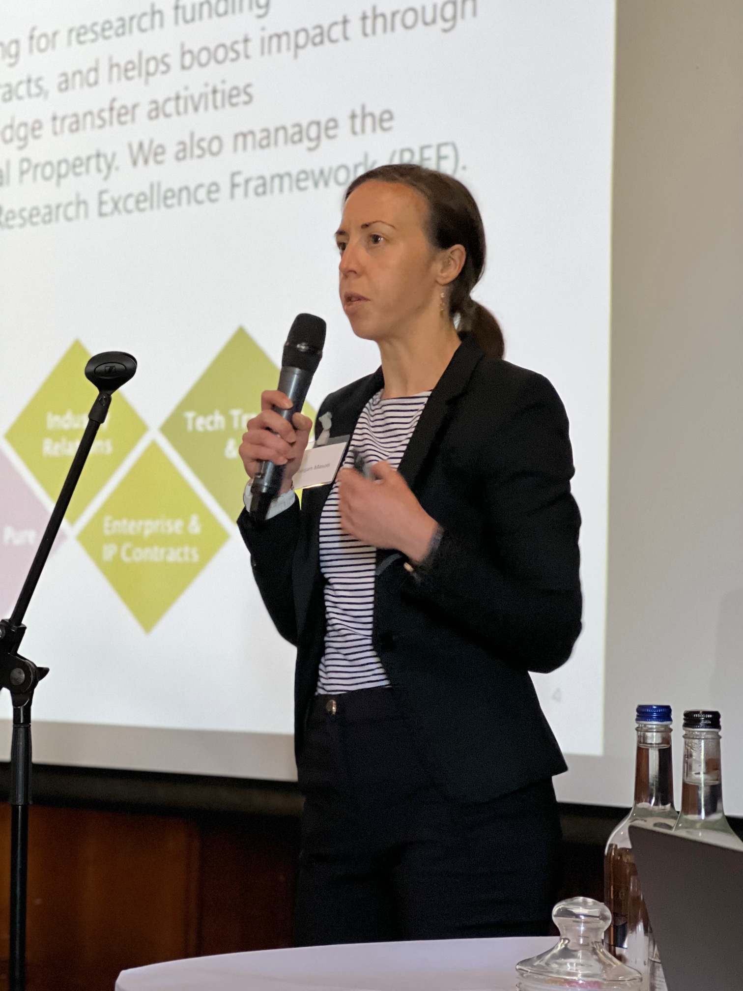 Morgan Mason outlining the work of Research and Innovation Services (RIS) 