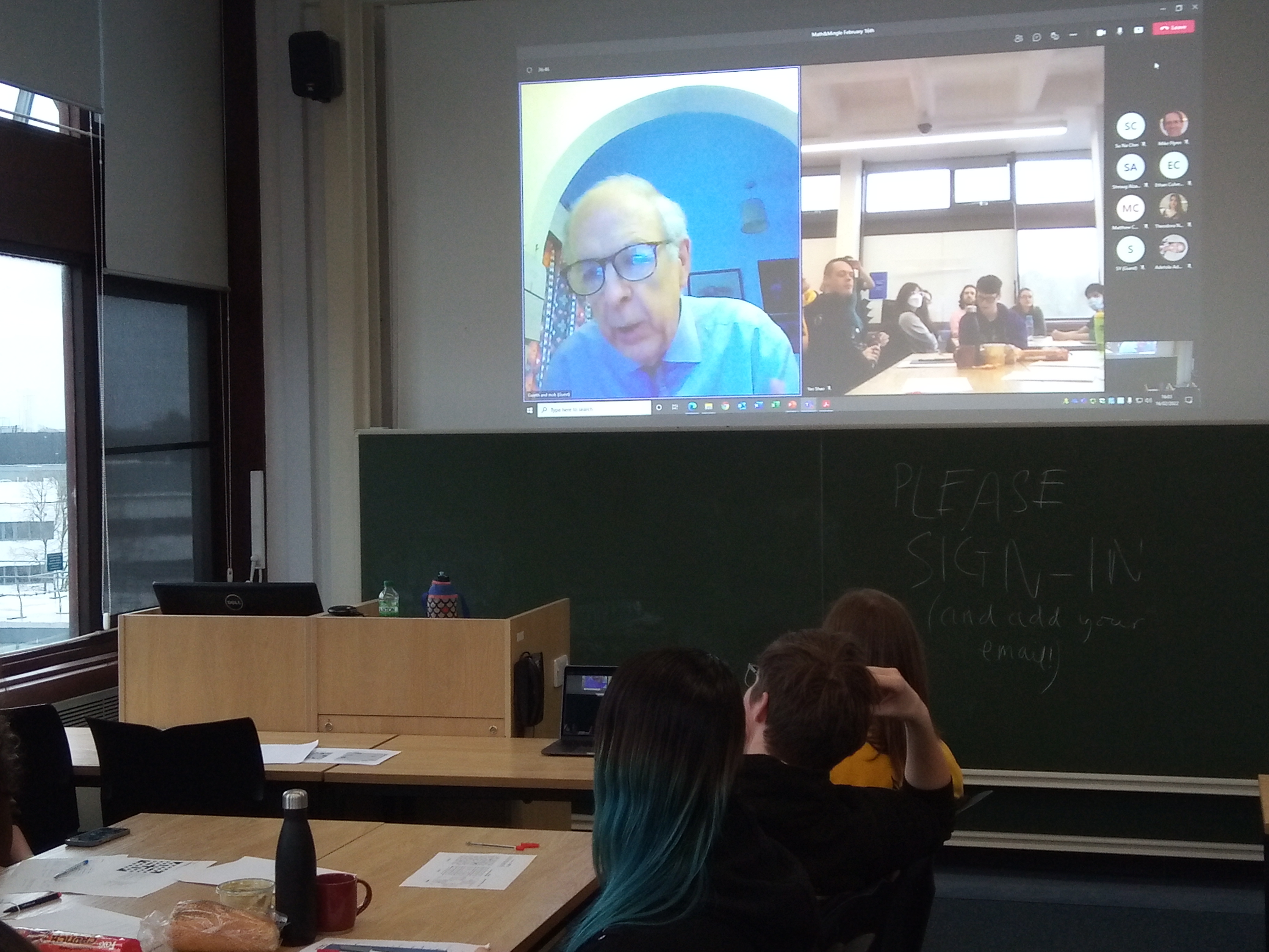 Prof. Gareth Ffowc Roberts answering a question on the stigma surrounding mathematics after his talk on mathematics education