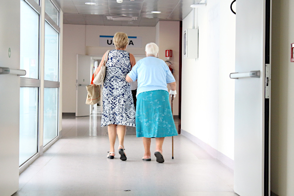 Elderly woman and her daughter