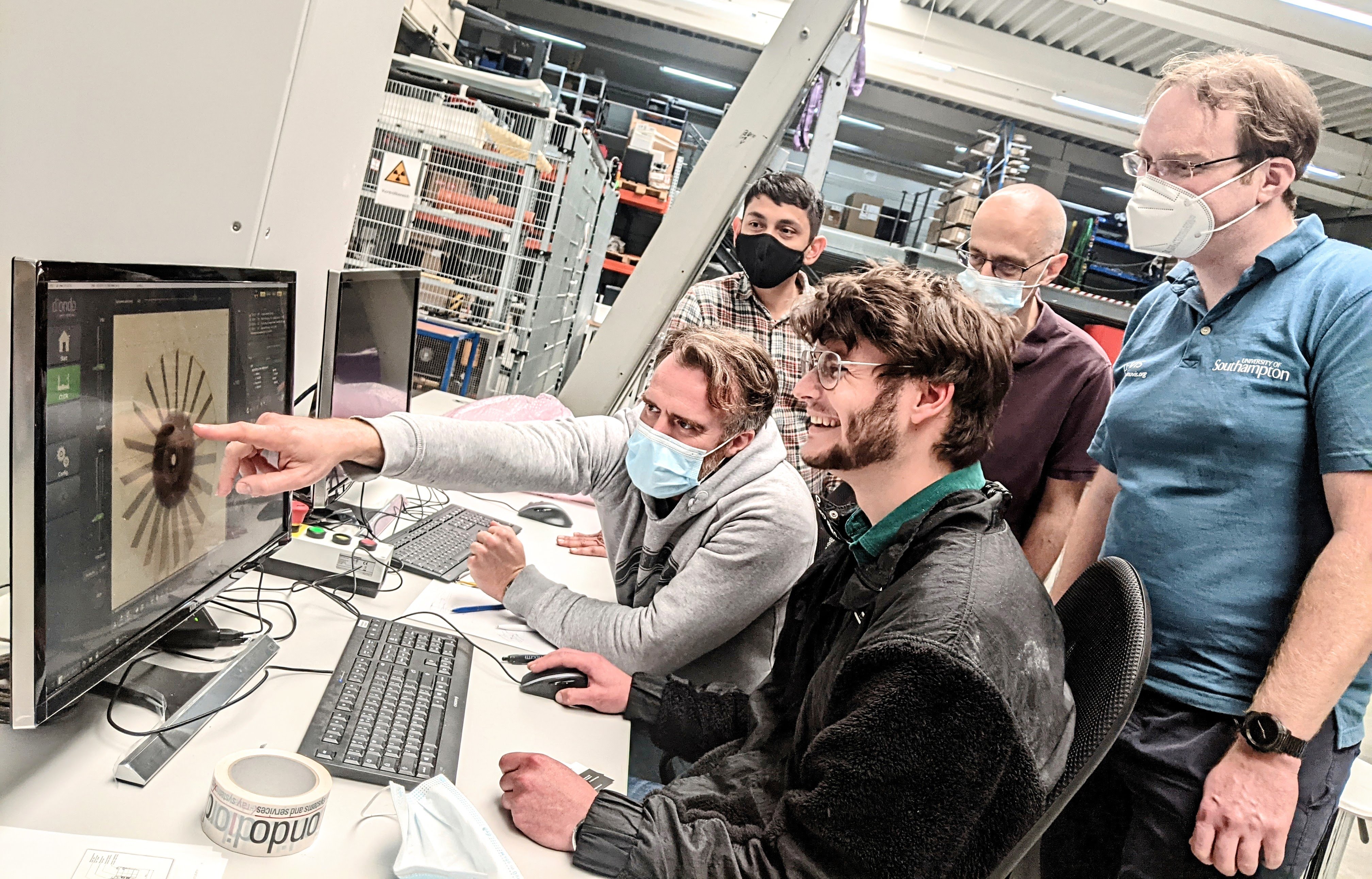μ-VIS team getting trained by Manuel Schmidr
