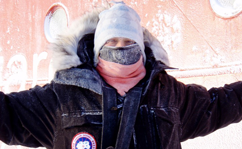 Professor Dame Jane Francis on an expedition in the Canadian Arctic