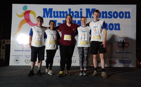 Students at the Mumbai marathon