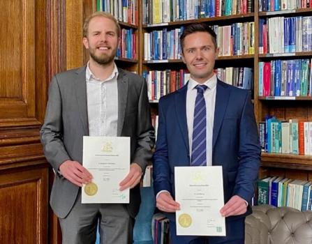 Jack and Ben collect their awards