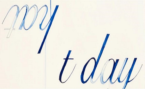 Light blue sign with words That Day