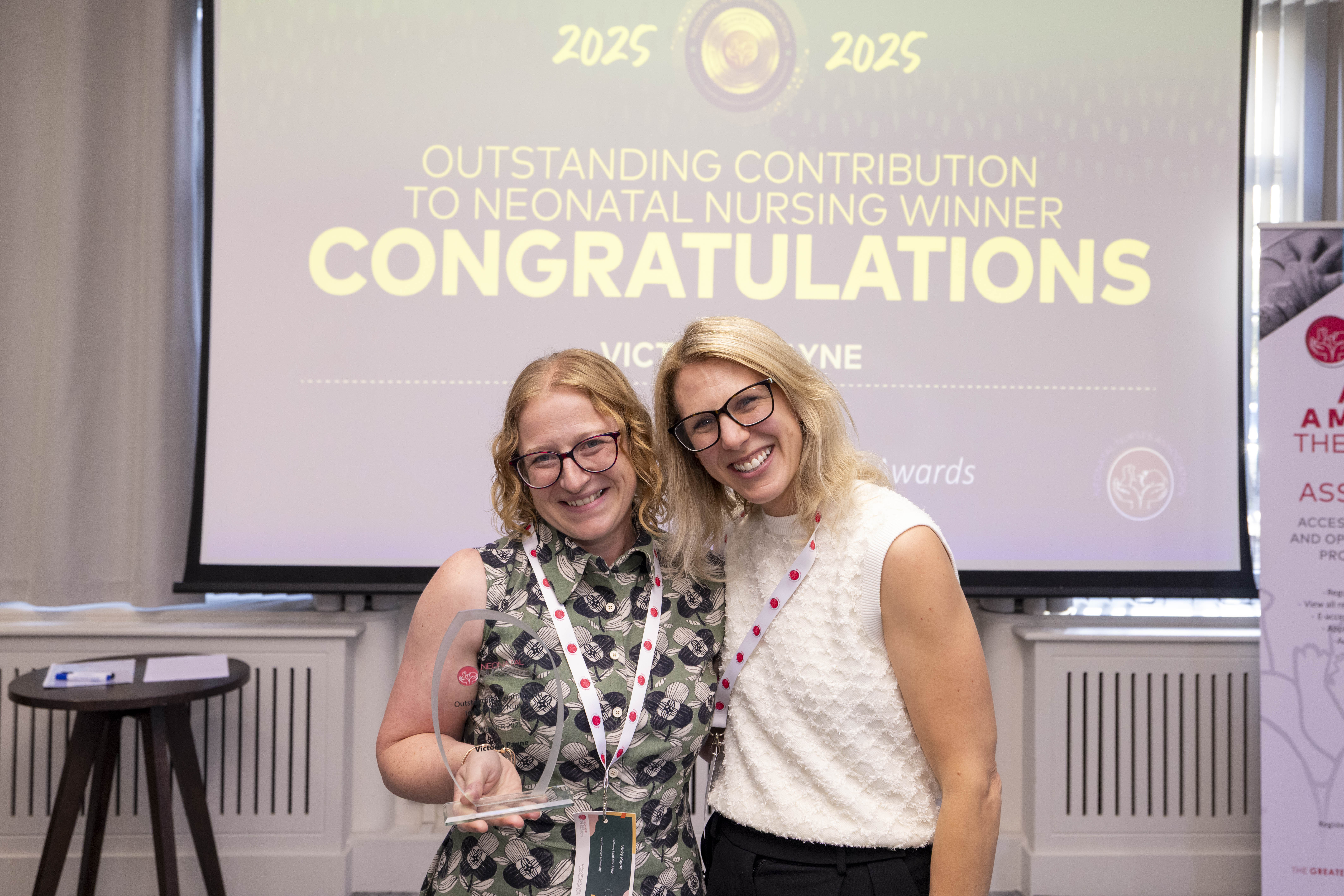 Dr Vicky Payne and Katie Gallagher, Chair of the Neonatal Nurses Association (NNA)