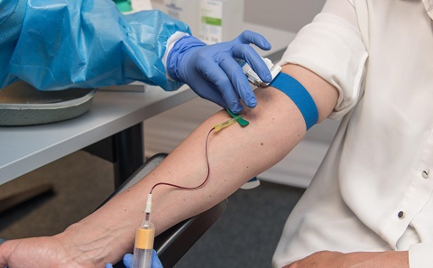 Someone having blood taken